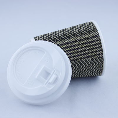 Kopi Tercetak Cangkir Kertas Bergelombang Dengan Tutup Single Wall 360ml
