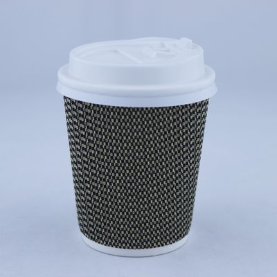 Kopi Tercetak Cangkir Kertas Bergelombang Dengan Tutup Single Wall 360ml