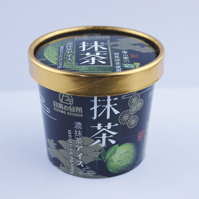 Mencetak 4oz es krim kertas cangkir dengan tutup 120ml sekali pakai disesuaikan