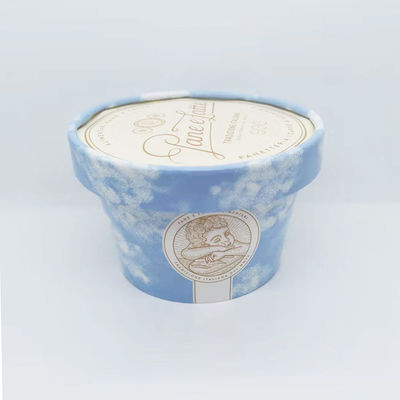 8.5oz 260ml Ice Cream Paper Cup Dengan Tutup Eco Friendly Take Away Container