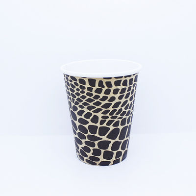 Single Wall 8 Oz cangkir kopi dengan tutup, cangkir minum kertas daur ulang