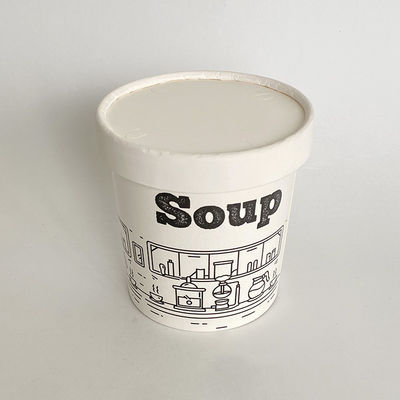 360ml 12oz Soup Paper Cup Dengan Tutup Single Wall Biodegradable Bowls