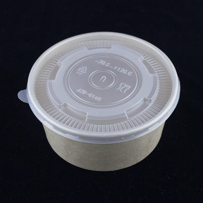 Satu kertas dinding mangkuk salad dengan tutup bundar Kraft Noodles Container 1300ml