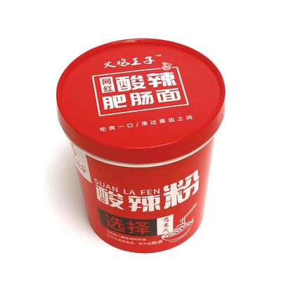 780ml Noodle Paper Bowl, sekali pakai Fast Food Packaging Paper Cup Dengan Tutup