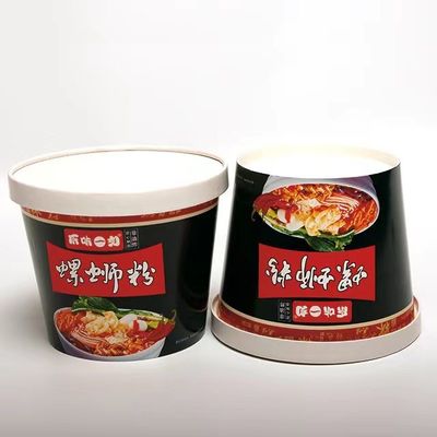 Custom Printed Noodle Paper Cup 32oz Disposable Food Packaging Bowl Dengan Tutup