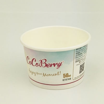 Satu kali pakai es krim kertas cangkir dengan tutup bowl tahan kebocoran kustom 3oz 85ml