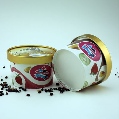 Kontainer es krim biodegradable tahan kebocoran dengan tutup ramah lingkungan 5oz 150ml