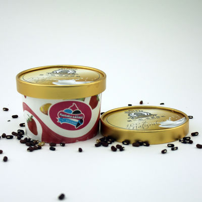 Kontainer es krim biodegradable tahan kebocoran dengan tutup ramah lingkungan 5oz 150ml
