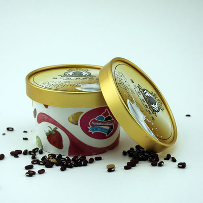 Kontainer es krim biodegradable tahan kebocoran dengan tutup ramah lingkungan 5oz 150ml