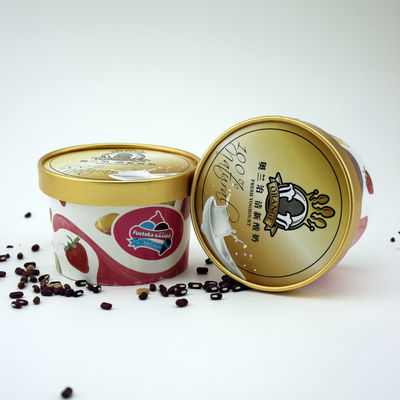 Kontainer es krim biodegradable tahan kebocoran dengan tutup ramah lingkungan 5oz 150ml