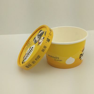 Tutup kertas Custom Cetak Kertas Es Krim Cangkir Pencetakan Takeaway Container 8oz 250ml cangkir kertas