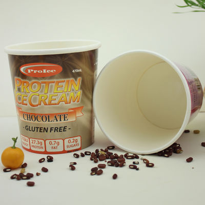 Eco Friendly Ice Cream Paper Cup Dengan Tutup 16oz 475ml Frozen Yogurt Container