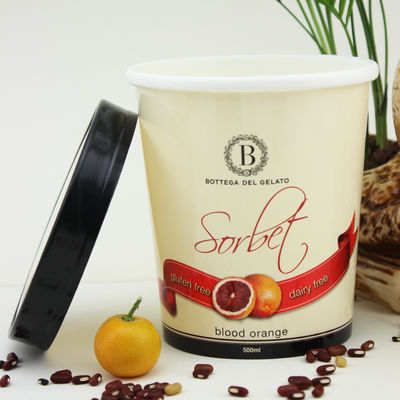 Eco Friendly Ice Cream Paper Cup Dengan Tutup 16oz 475ml Frozen Yogurt Container