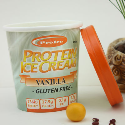 Eco Friendly Ice Cream Paper Cup Dengan Tutup 16oz 475ml Frozen Yogurt Container