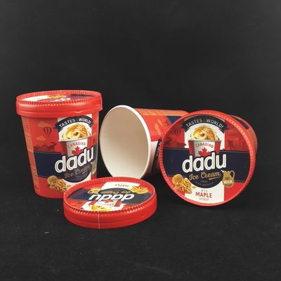 475ml Biodegradable Ice Cream Tubs Dengan Tutup, 520ml Ice Cream Paper Bowl