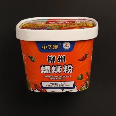 Waterproof Takeaway Noodle Paper Cup 1000ml Pencetakan Square Bowl Dengan Tutup