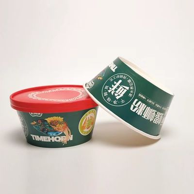1200ml Bowl Salad Kertas Bulat Dengan Tutup Kontainer Pengemasan Makanan Banyu