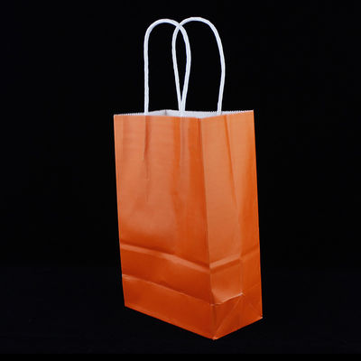 Kantong kertas berlapis foil daur ulang dengan pegangan Kraft Food Take Away Packing