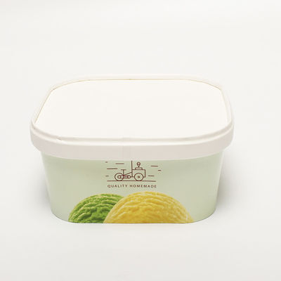 Komposable Square Paper Bowl Waterproof Takeaway Food Packing Container