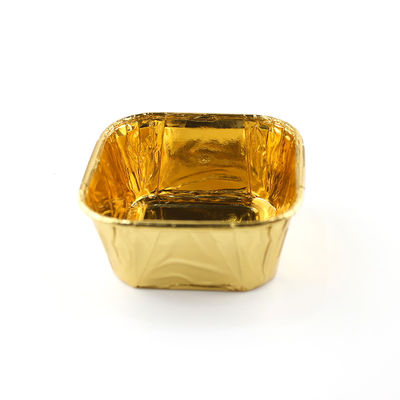 Metal Foil Cupcake Liner Emas Aluminium Bakery Packaging Kotak sekali pakai