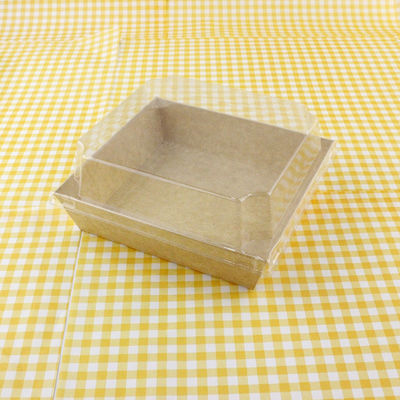 Takeaway Bakery Packaging Box sekali pakai kompos 2 Lapisan Brown Kraft