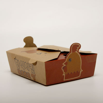 Daur ulang Custom Printed Food Container, Embossing Kraft Paper Food Box