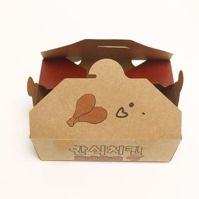 Daur ulang Custom Printed Food Container, Embossing Kraft Paper Food Box