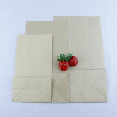 Tas Kertas Kraft Daur Ulang Biodegradable Bagian Bawah Datar Dengan Genggam yang Melengkung