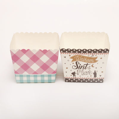 Kotak Kemasan Bakery Kompostable Lipat Square Paper Cup Kue Dengan Logo