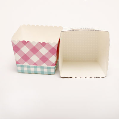 Kotak Kemasan Bakery Kompostable Lipat Square Paper Cup Kue Dengan Logo