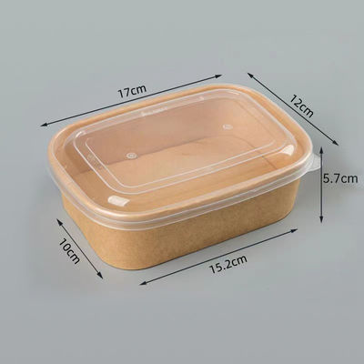 Takeaway Square Paper Bowl Dengan Tutup Disposable Custom 500ml 750ml 1000ml