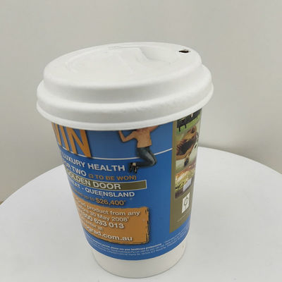 Eco Friendly Double Wall Paper Cup 10 Oz Isolasi sekali pakai untuk minuman panas