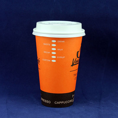 Cup kertas dinding ganda sekali pakai dengan tutup 300ml 10 ons ramah lingkungan