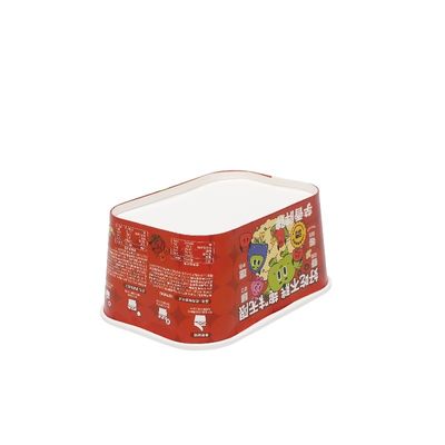 Biodegradable Rectangle Takeaway Bowl Double Wall Kraft Paper Square Salad Bowl Dengan Tutup