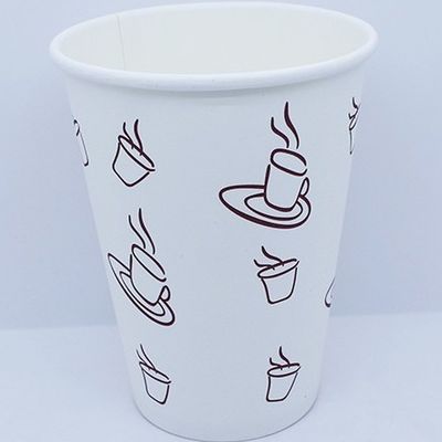 Custom Takeaway Eco Friendly Paper Coffee Cups Dengan Tutup Untuk Minuman Panas 12oz