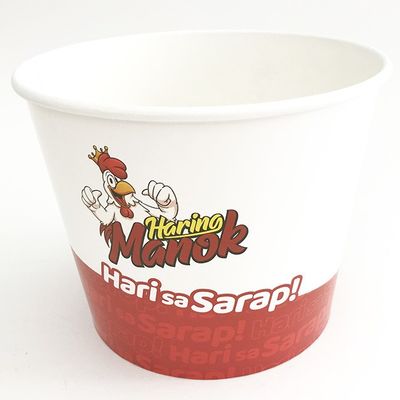 Eco Friendly Fried Chicken Bucket Paper, 85oz Disposable Paper Food Tubs