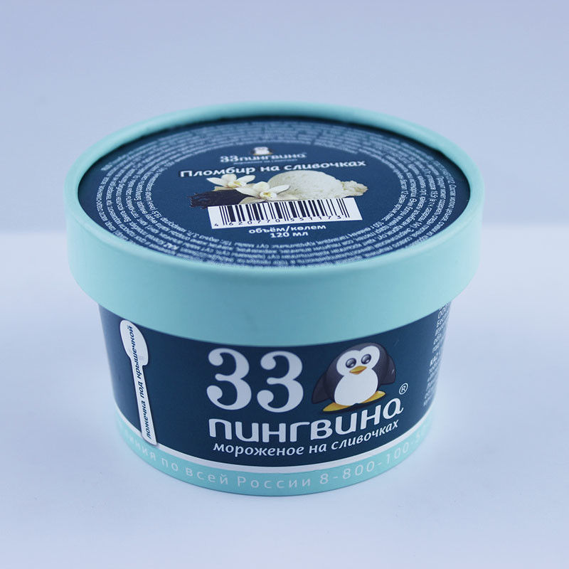 100ml Ice Cream Tubs Dengan Tutup, Kertas Diterbitkan 3.5 Oz Ice Cream Container