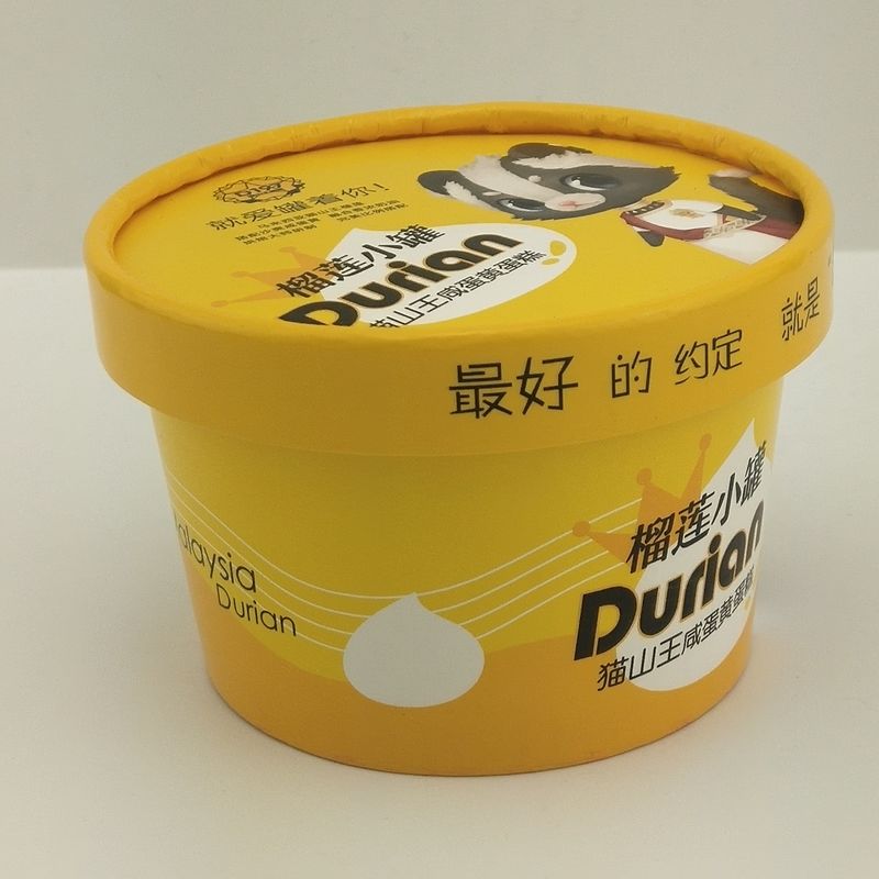 Tutup kertas Custom Cetak Kertas Es Krim Cangkir Pencetakan Takeaway Container 8oz 250ml cangkir kertas