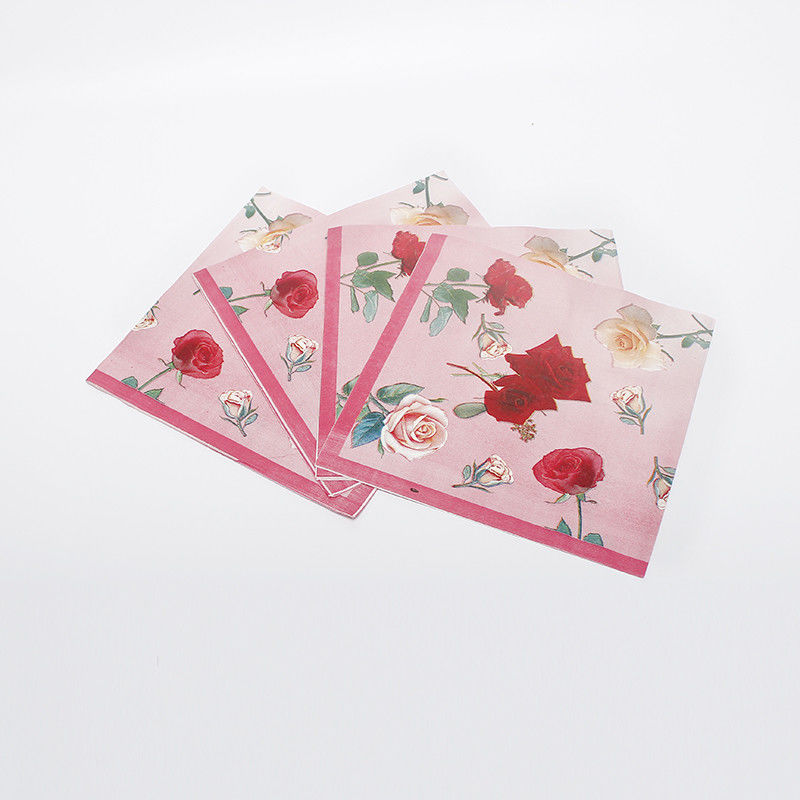 3 Ply Cocktail Printing Paper Napkin Daur Ulang Airlaid Dekoratif 250 * 250mm