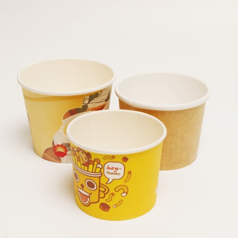 Pengemasan Makanan Cepat sekali pakai Container Take Away Soup Paper Cup/ Paper Noodle Cup Dengan Tutup